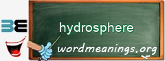 WordMeaning blackboard for hydrosphere